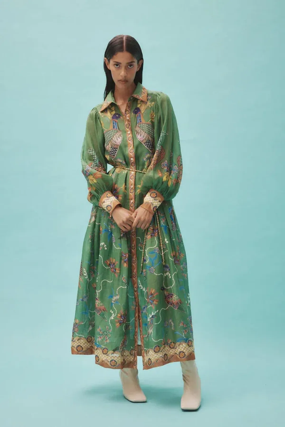 Alemais Birdie Shirtdress Green Size 16 - Image 1