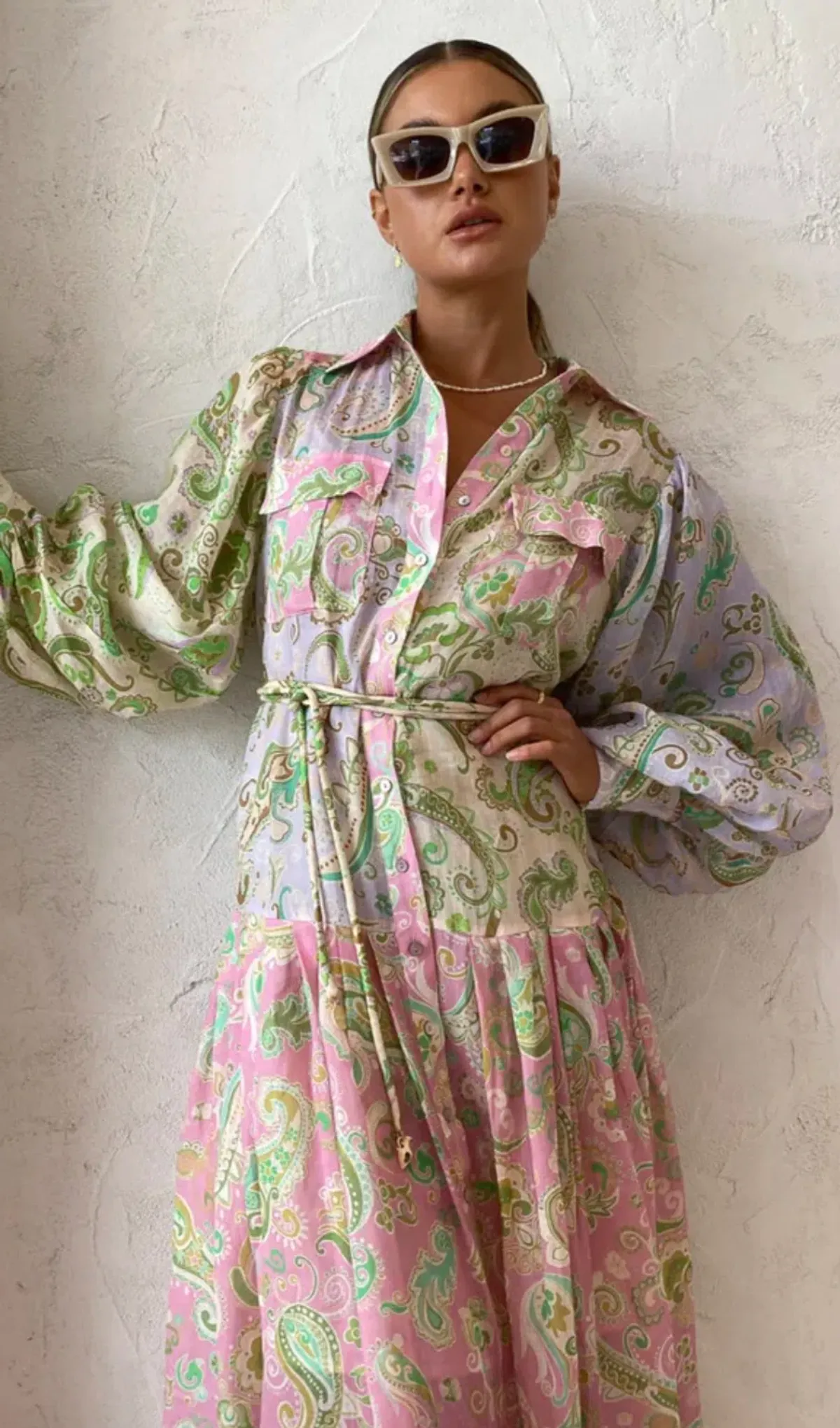 Alemais Marta Patchwork Shirtdress Size 14 - Image 2