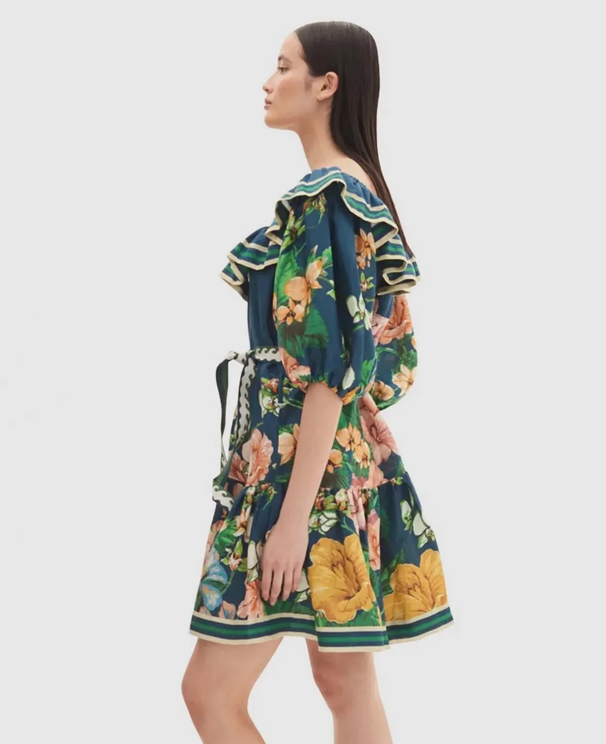 Alemais Lyla Frill Neck Mini Dress Floral Size 16 - Image 2