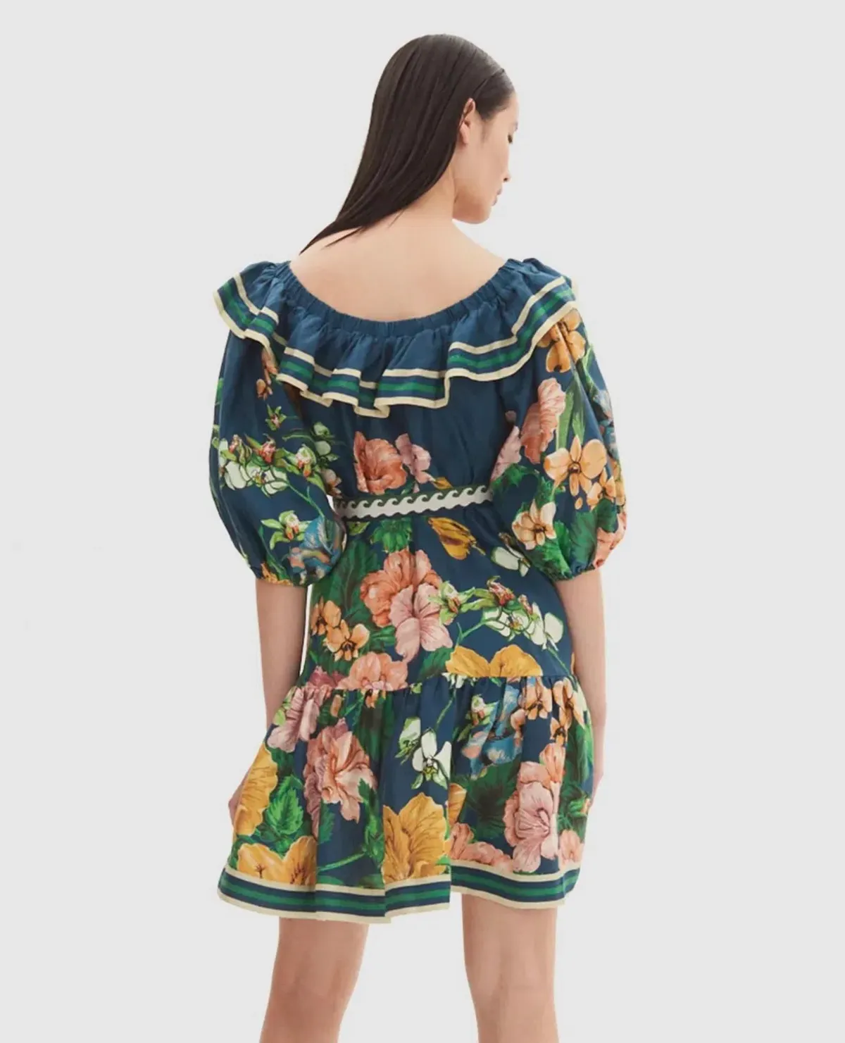 Alemais Lyla Frill Neck Mini Dress Floral Size 16 - Image 3