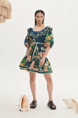 Alemais Lyla Frill Neck Mini Dress Floral Size 16 for rent on The Volte - image 1