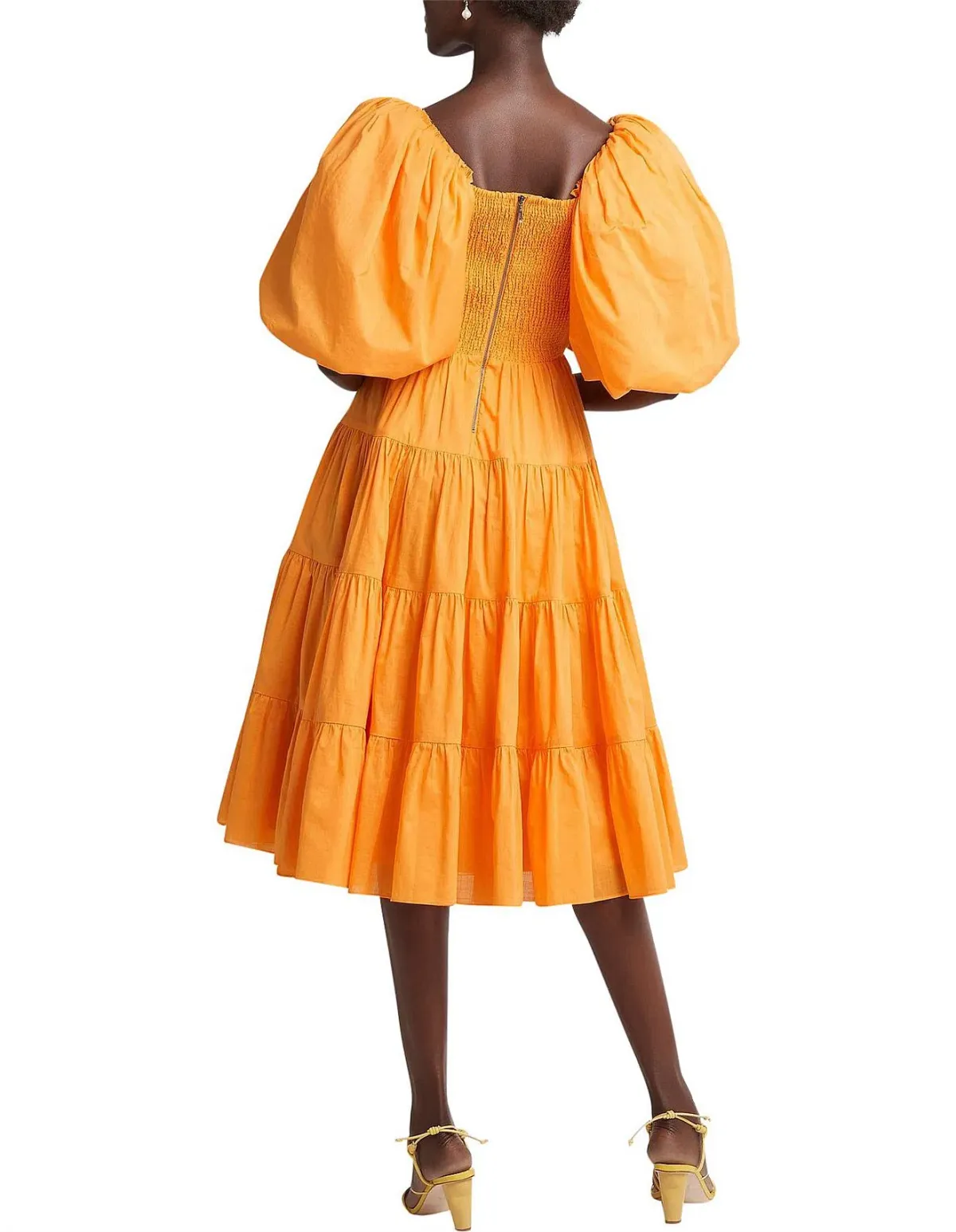 Aje Cherished Midi Dress in Marigold Size 8 - Image 3
