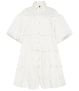 Aje Casabianca Puff Sleeve Shirt Smock Dress White Size 4 for rent on The Volte - image 5