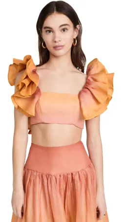 Zimmermann Postcard Ruffle Bodice And Maxi Skirt Set Ombre Sunshine Size 1 /Au  10  for rent on The Volte - image 4