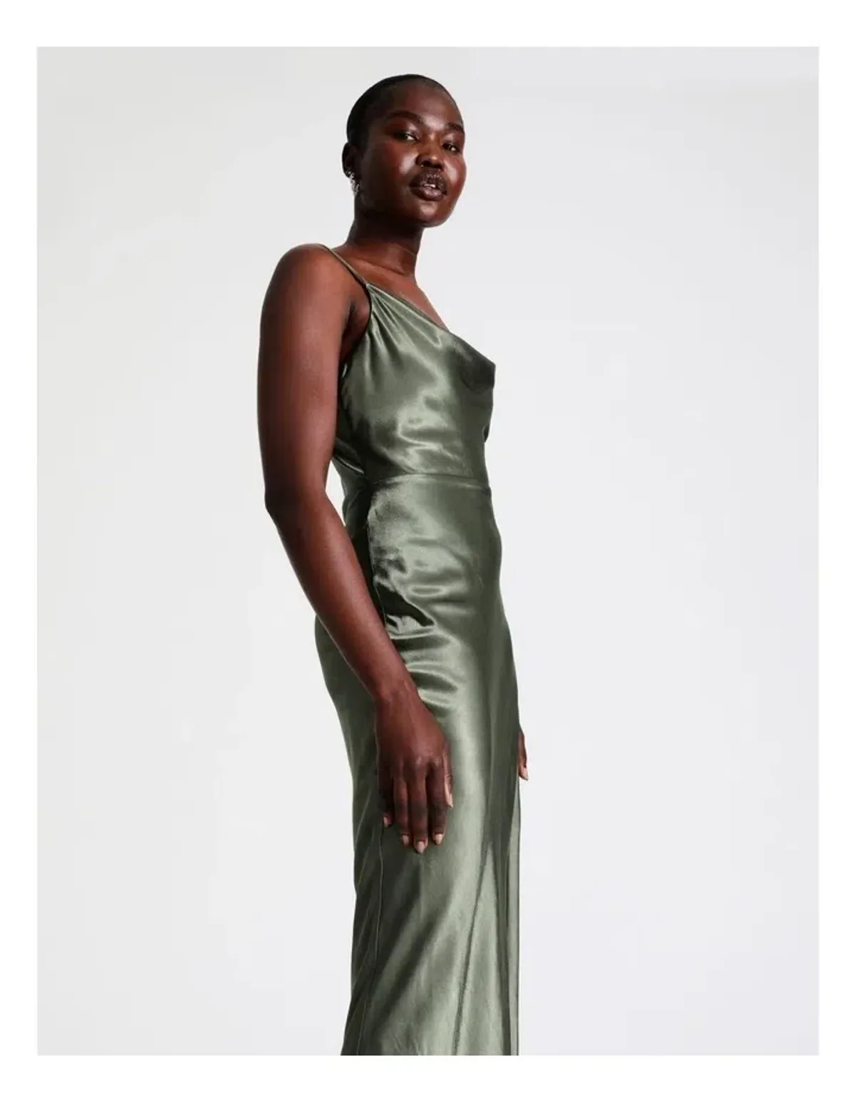 Wayne Cooper Cowl Neck Satin Slip Dress Green Size 18  - Image 4