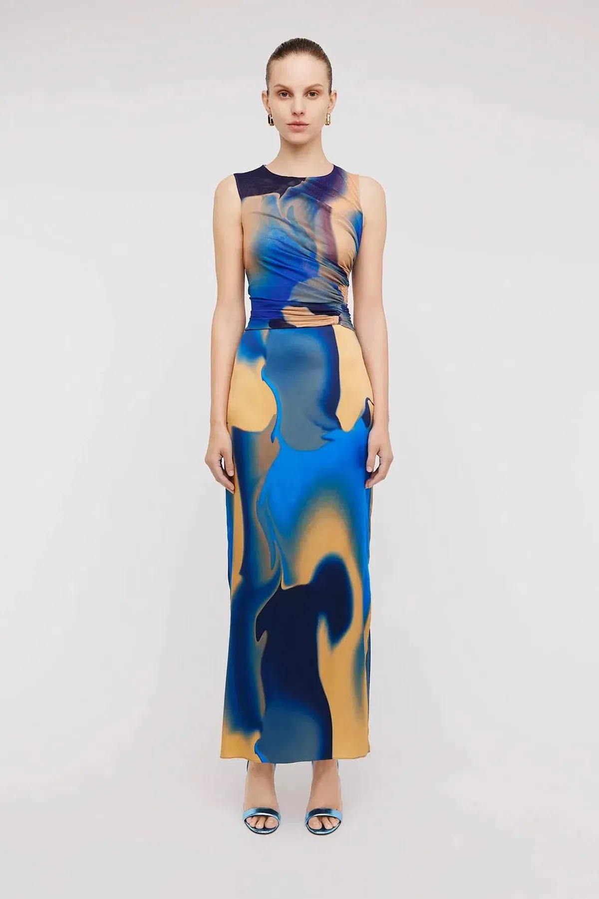 Scanlan Theodore Watercolour Dress Cobalt Size 6 - Image 1