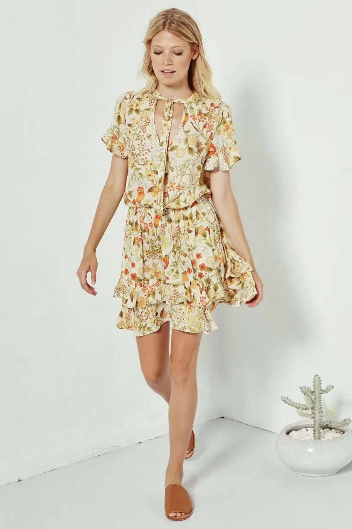 Spell Sayulita Mini Dress Floral Size 6 - Image 1