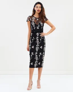 Bronx & Banco Flower Embroidery Midi Dress Size XL/Au 14 for rent on The Volte - image 1