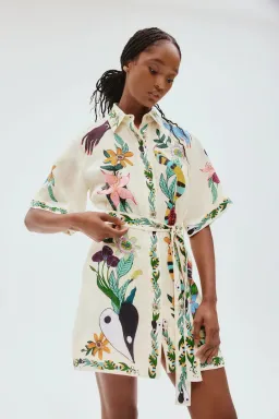 Alemais Meagan Mini Dress Cream/Print Size 8 for rent on The Volte - image 1