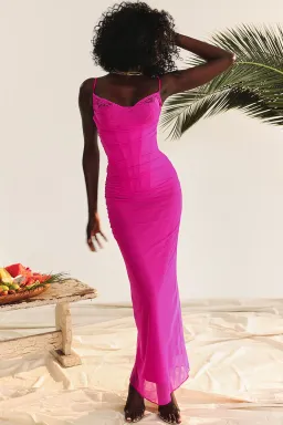 House Of CB Nalini Dress Fuchsia Size L / Au 12 for rent on The Volte - image 1