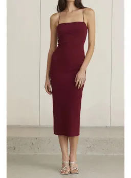 Bec & Bridge Lea Tie Back Dress Burgundy AU 10 for rent on The Volte - image 1