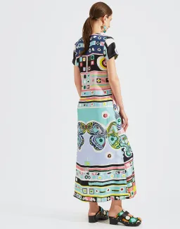 La DoubleJ Butterfly Silk A Line Maxi Dress Print Size 10 for rent on The Volte - image 2