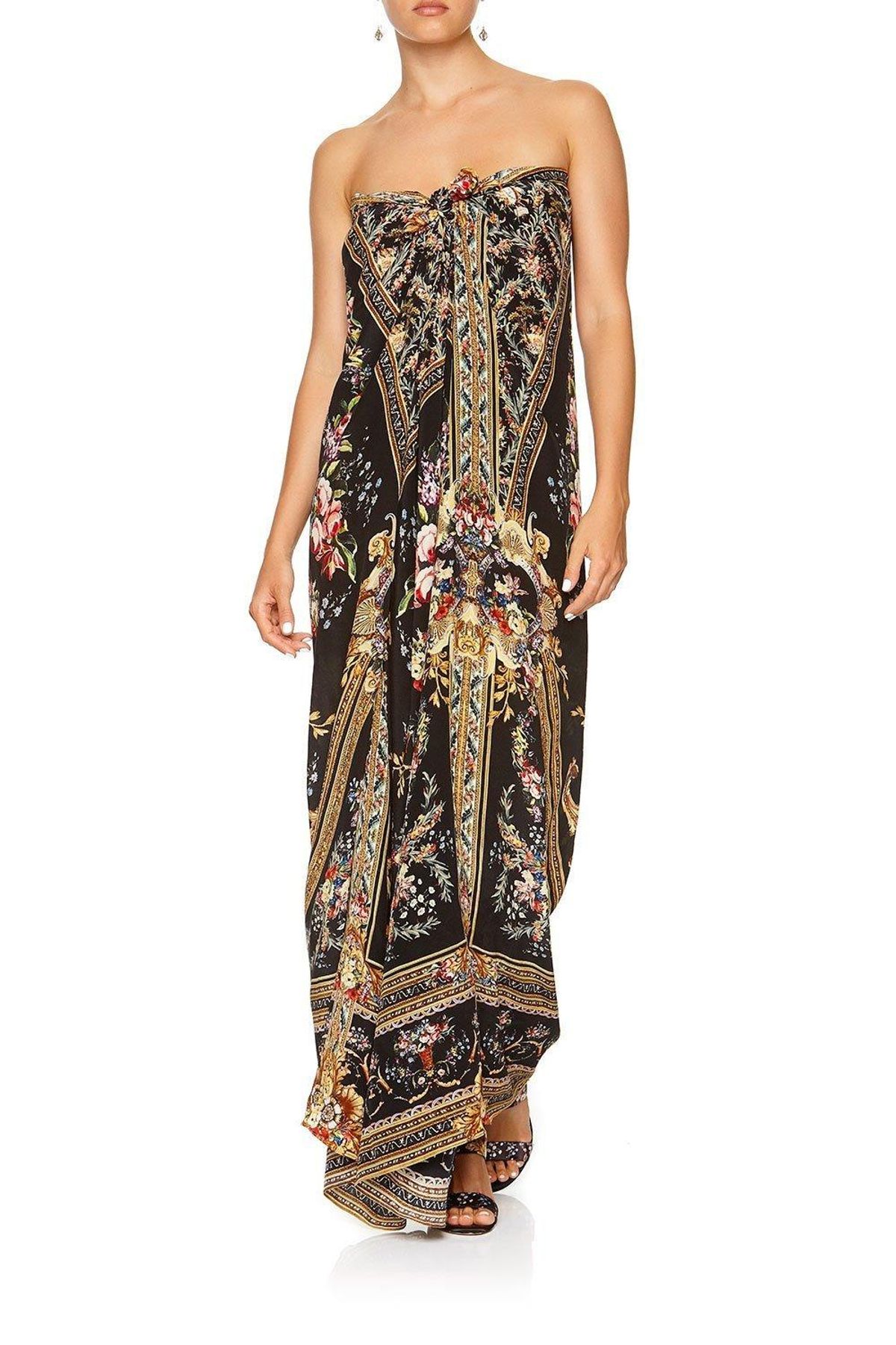 Camilla Friend In Flora Round Neck Kaftan One Size - Image 10