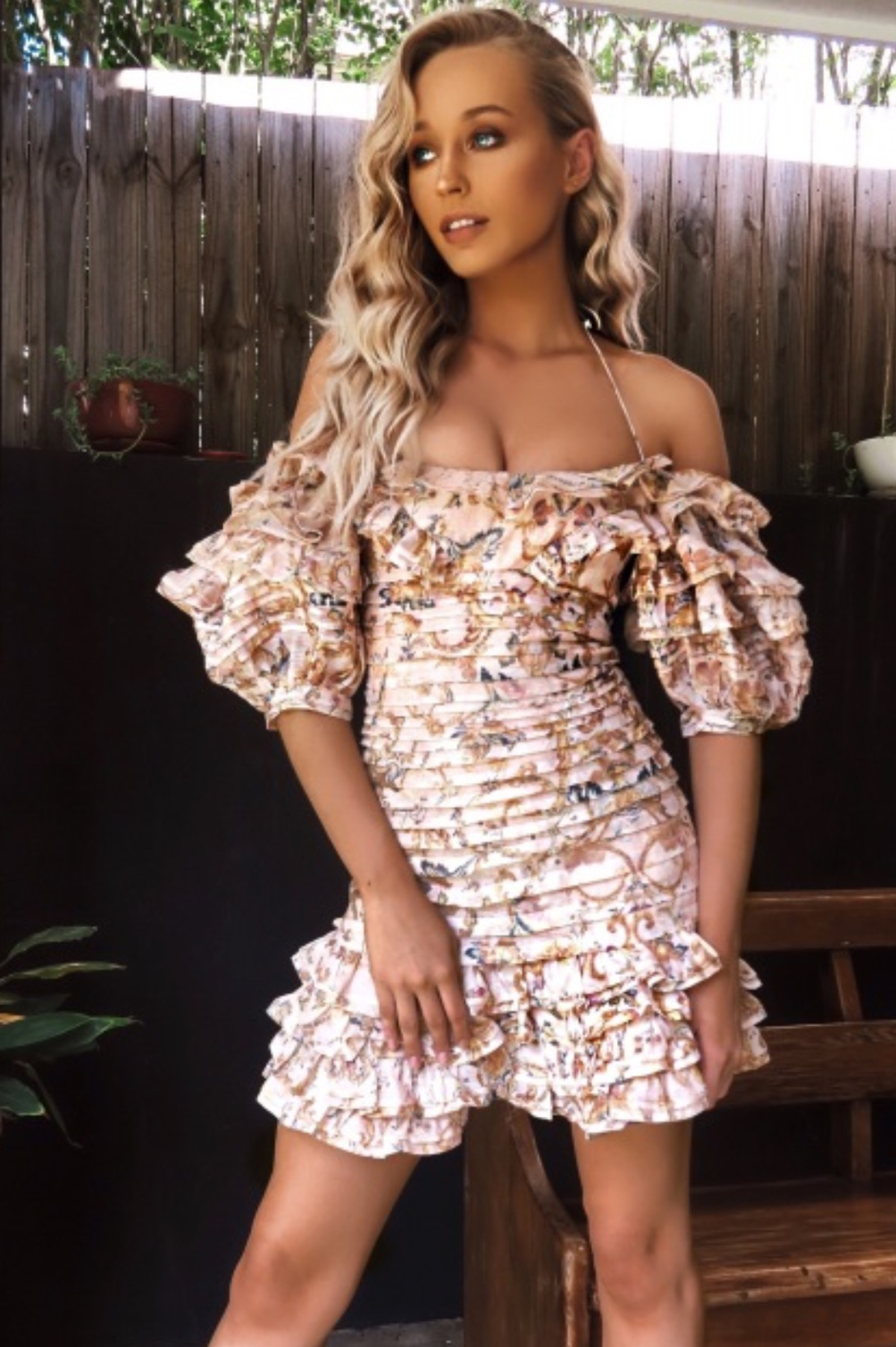 Zimmermann Painted Heart Folds Mini Dress Peach Tapestry Size 1 / AU 10 - Image 3