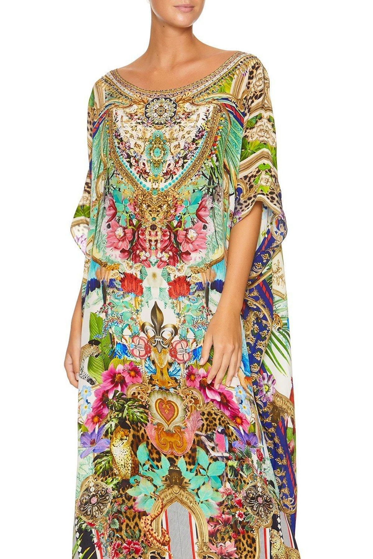 Camilla Champagne Coast Round Neck Kaftan One Size - Image 11