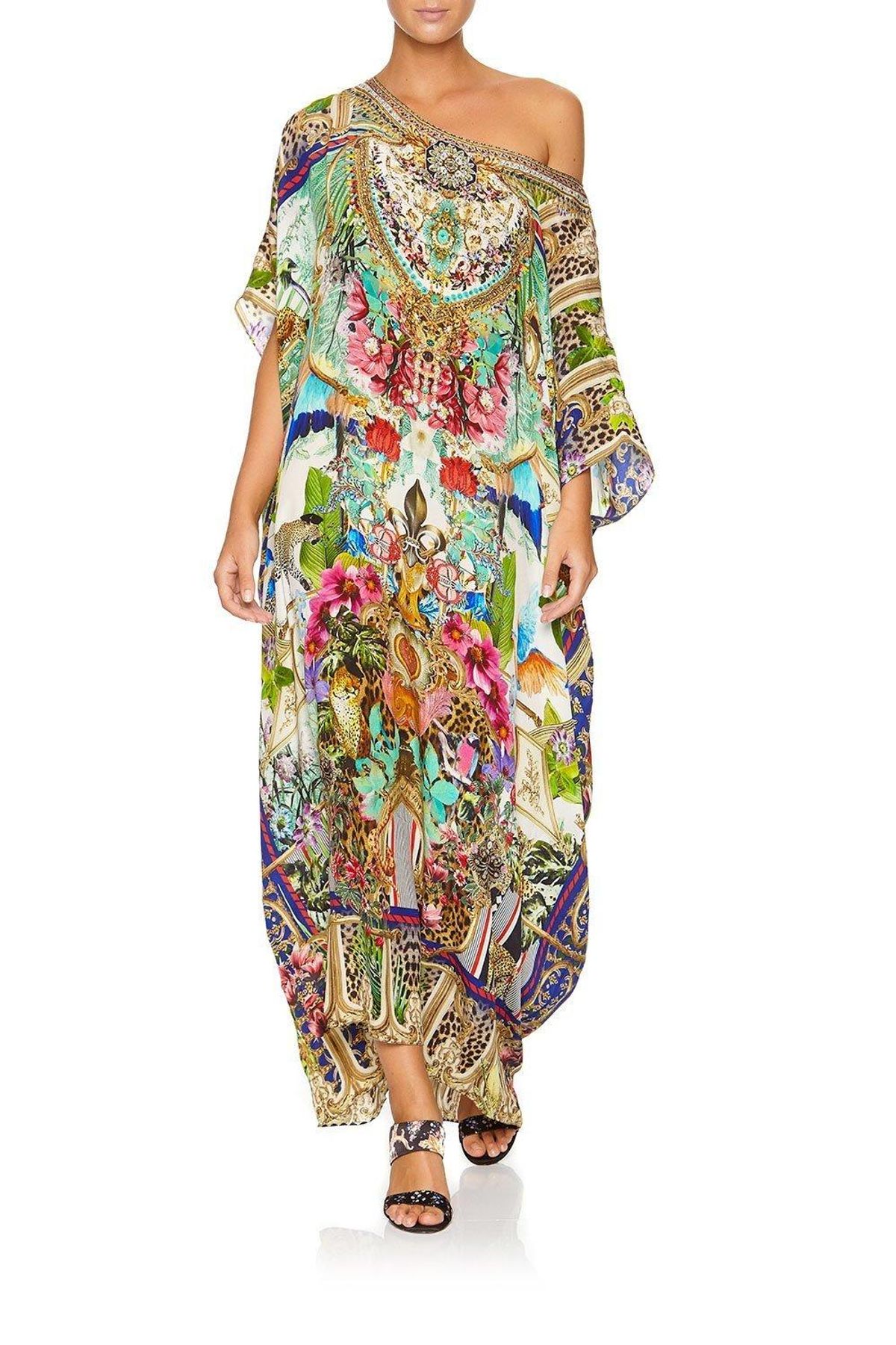 Camilla Champagne Coast Round Neck Kaftan One Size - Image 1