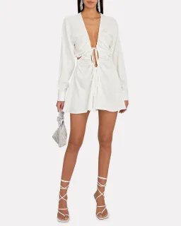 Christopher Esber V-neck Cut Out Mini Dress White Size 10 for rent on The Volte - image 1