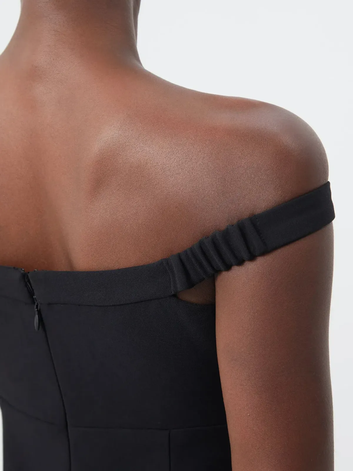 Self-Portrait Off Shoulder Crystal Embellished Bow Tie Crepe Mini Dress Black Size 8 - Image 4