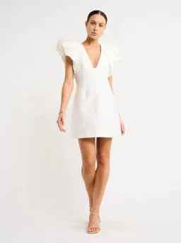 Acler Denare Mini Dress Ivory Size 6 for rent on The Volte - image 1