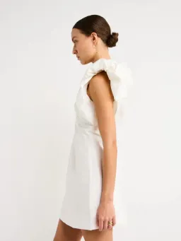 Acler Denare Mini Dress Ivory Size 6 for rent on The Volte - image 4