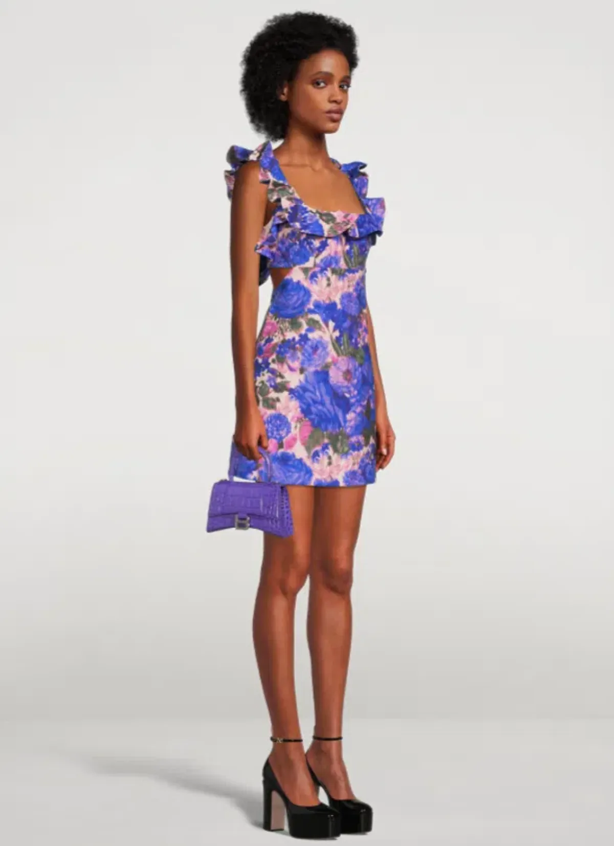 Zimmerman High Tide Mini Dress Purple Ikat Floral Size 0 / Au 8 - Image 3