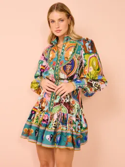 Alemais Evergreen Mini Dress In Multi Print Size 10 for rent on The Volte - image 3