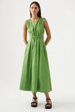Aje Zorina Tie Midi Dress Fern Green Size 10 for rent on The Volte - image 4