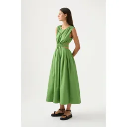 Aje Zorina Tie Midi Dress Fern Green Size 10 for rent on The Volte - image 6