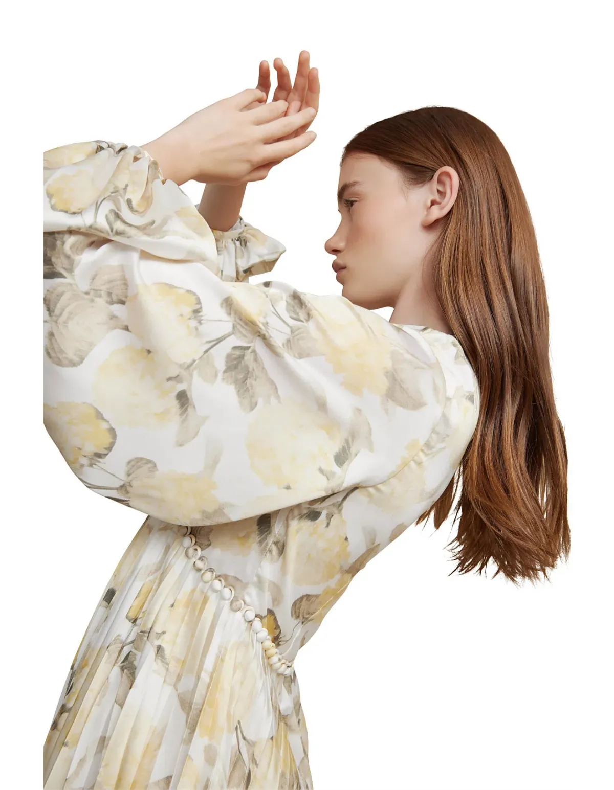 Acler Faris Pleated Floral Satin Mini Dress Print Size S/Au 8  - Image 5