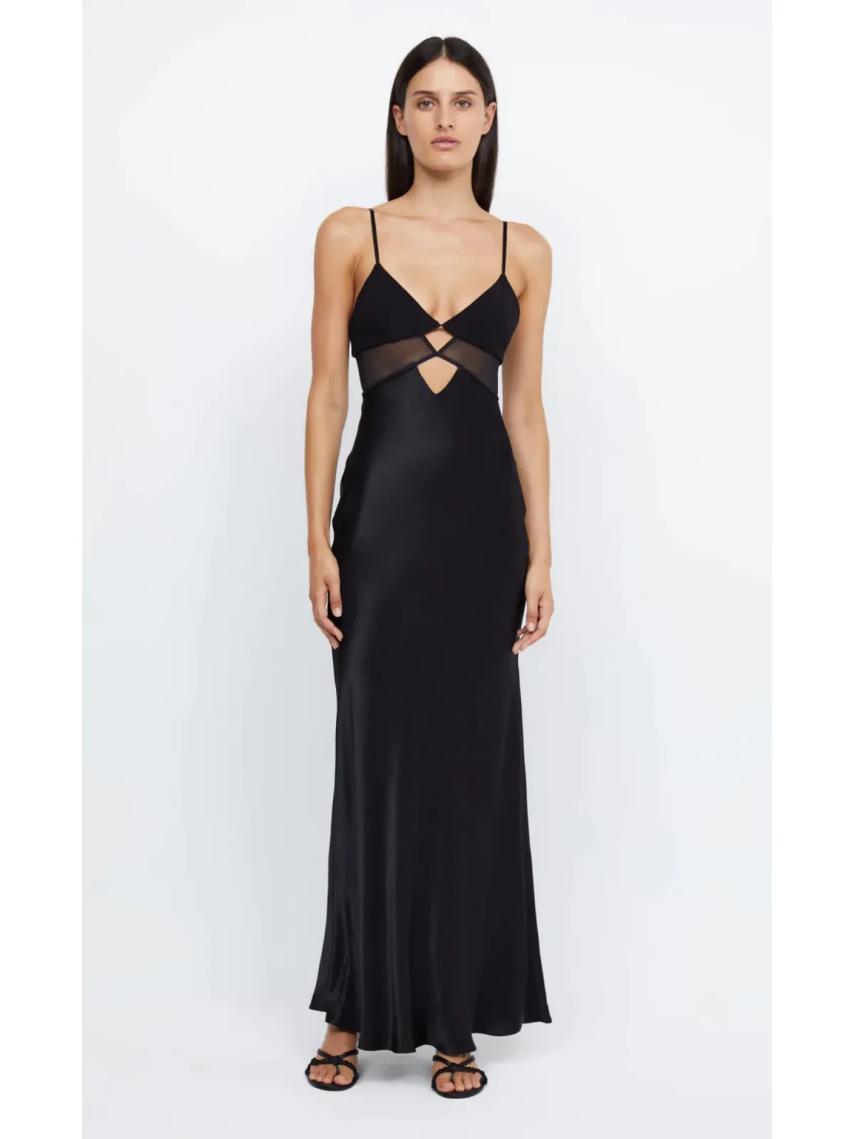 Bec & Bridge Ashton Cut Out Mesh Maxi Dress in Black Size AU 10 - Image 1