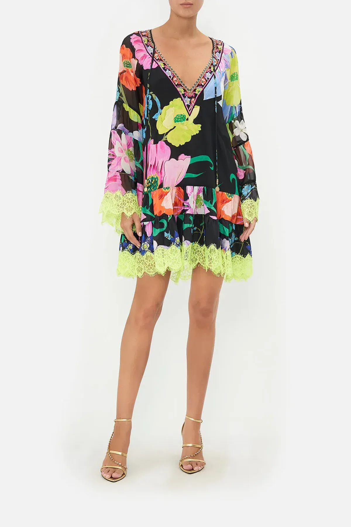 A-Line Gathered Panel Dress Away With The Fairies Size 16 - Image 1