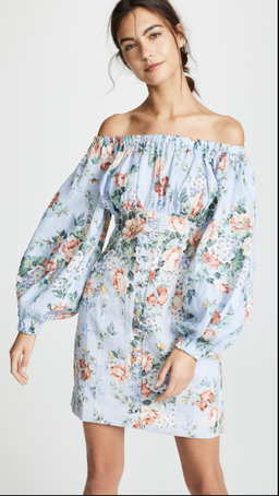 ZIMMERMANN Bowie off shoulder mini dress for rent on The Volte - image 1