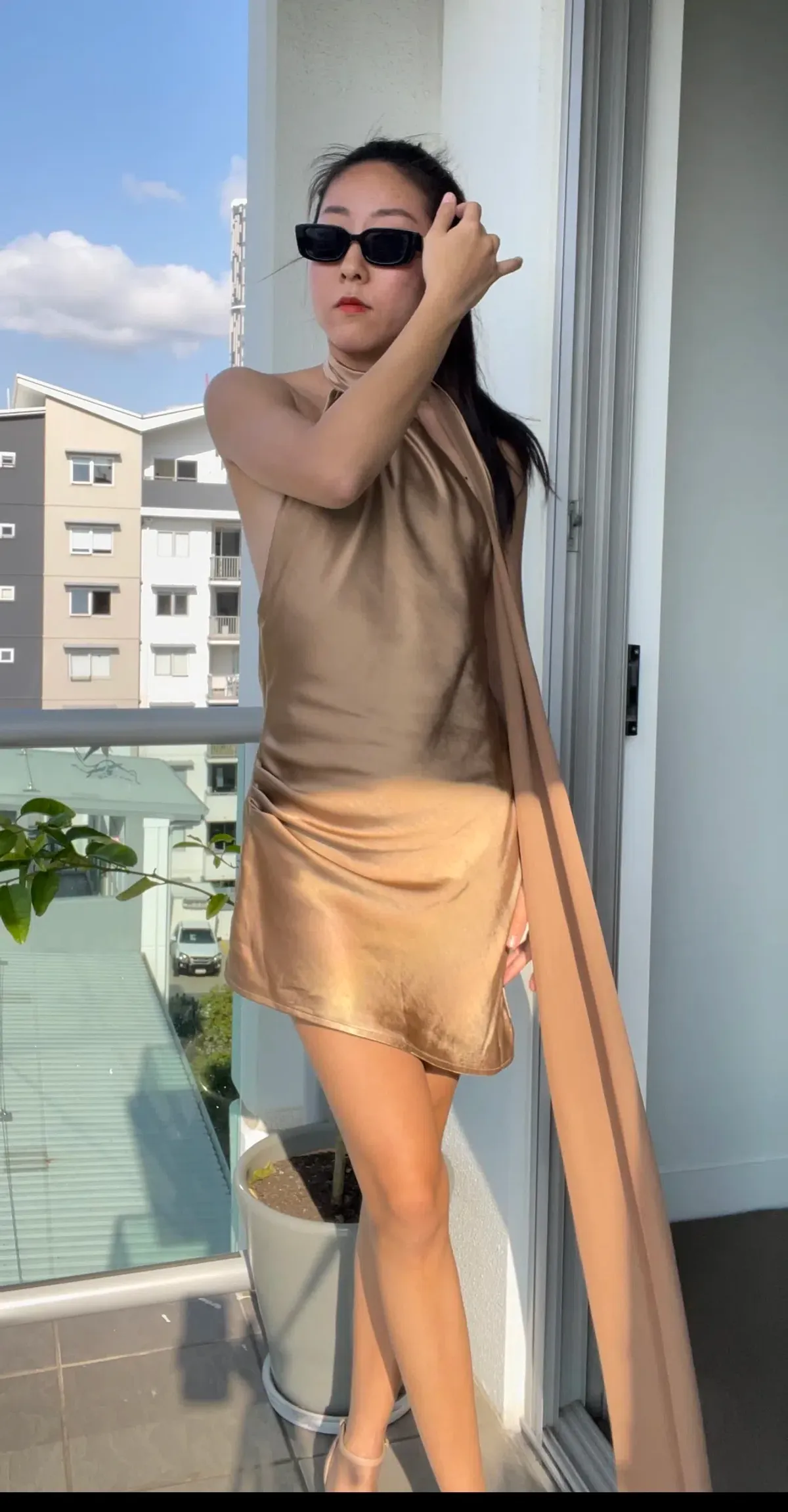 Houose of CB Aida Dress/Chic Le Frique Golden Mini Dress  - Image 1