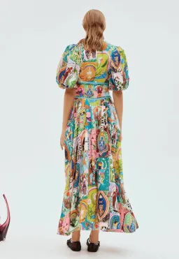 Alemais Evergreen Midi Dress Multi Size 8  for rent on The Volte - image 3