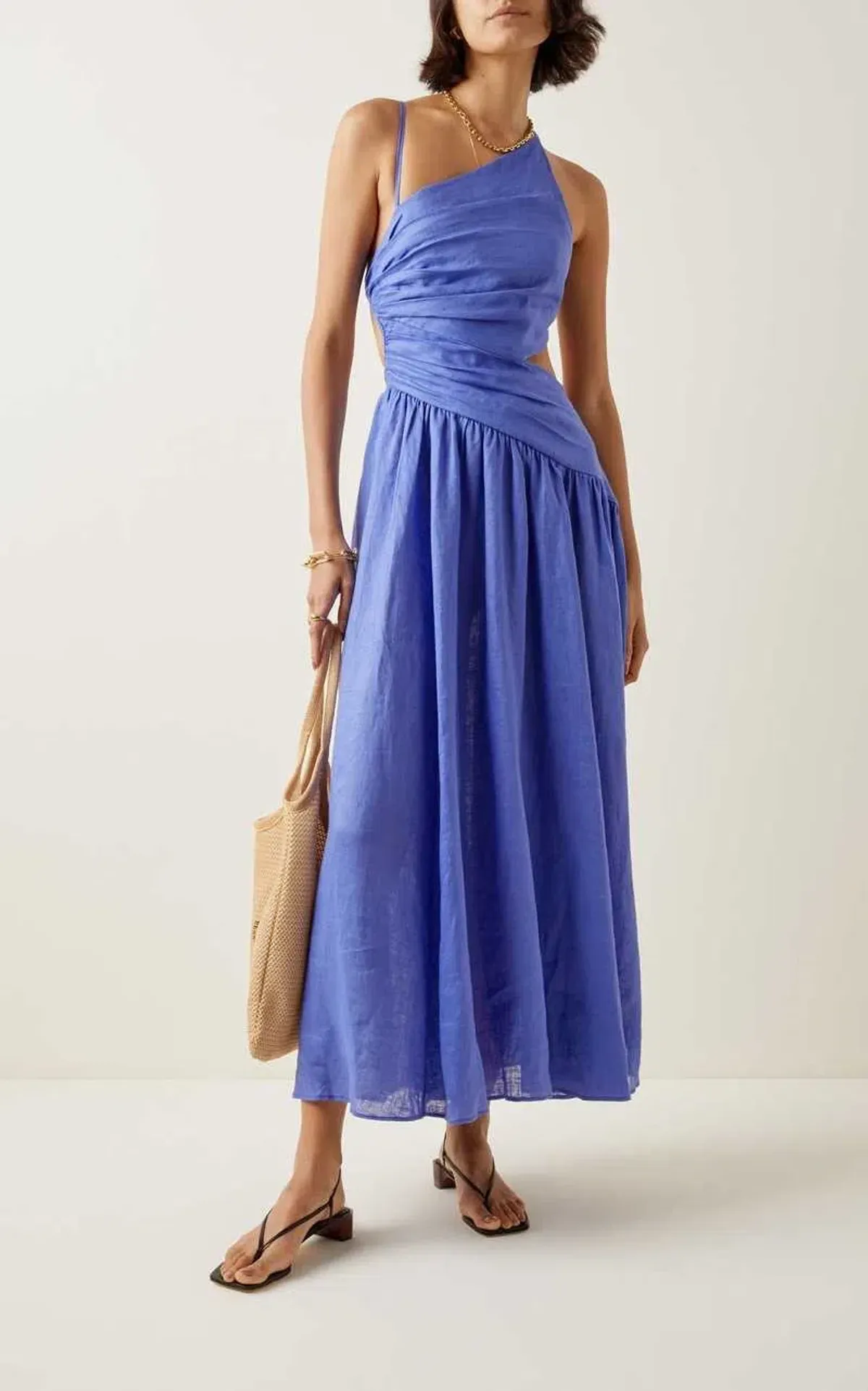 Zimmermann Tropicana Asymmetric Dress Electric Blue Size 1 /AU10 - Image 1