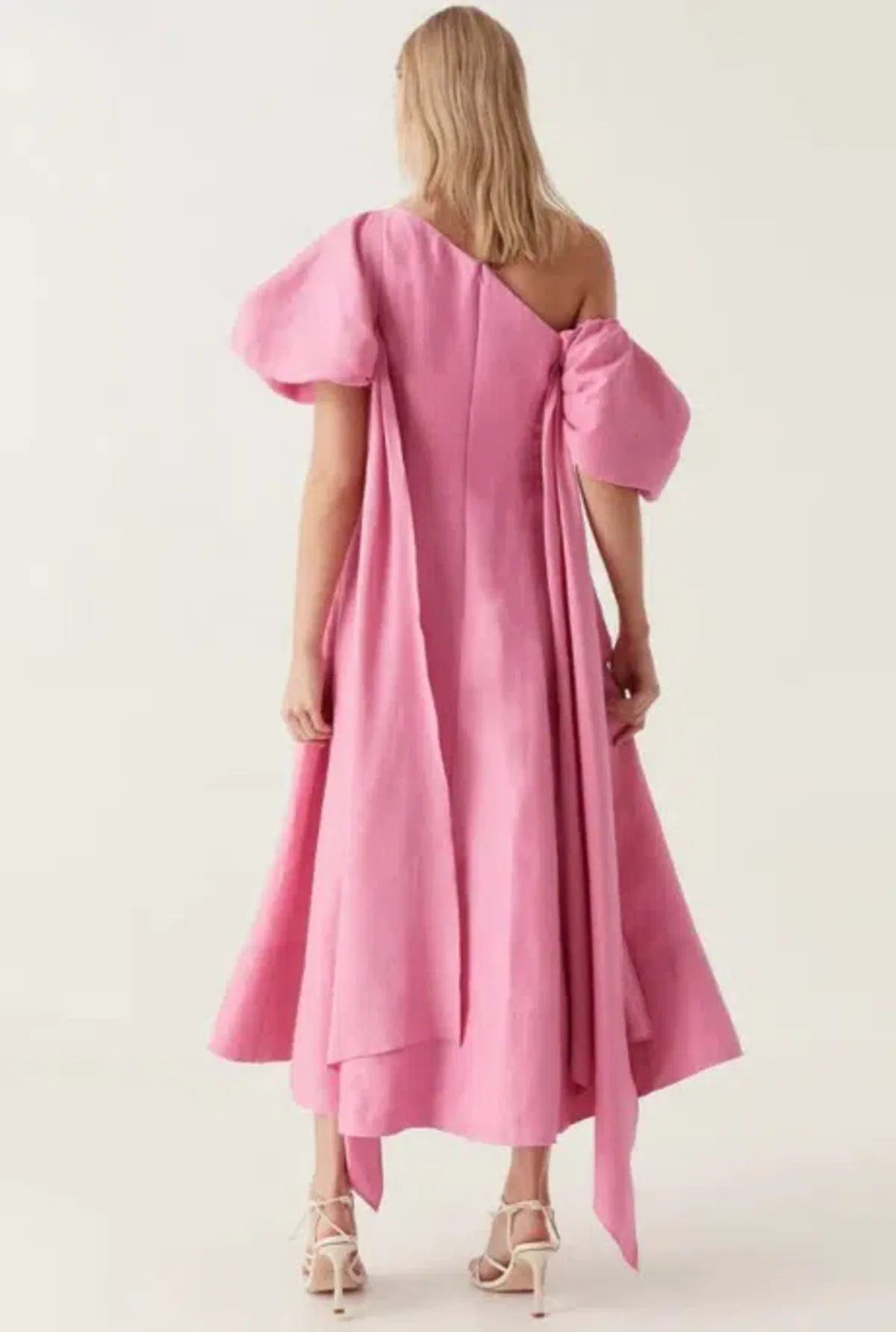 Aje Arista Tulip Sleeve Midi Dress Pink Size 8 - Image 2