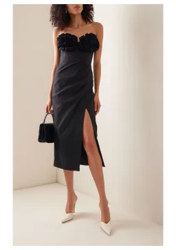 Rachel Gilbert Romy Midi Dress Black Size 6 for rent on The Volte - image 1