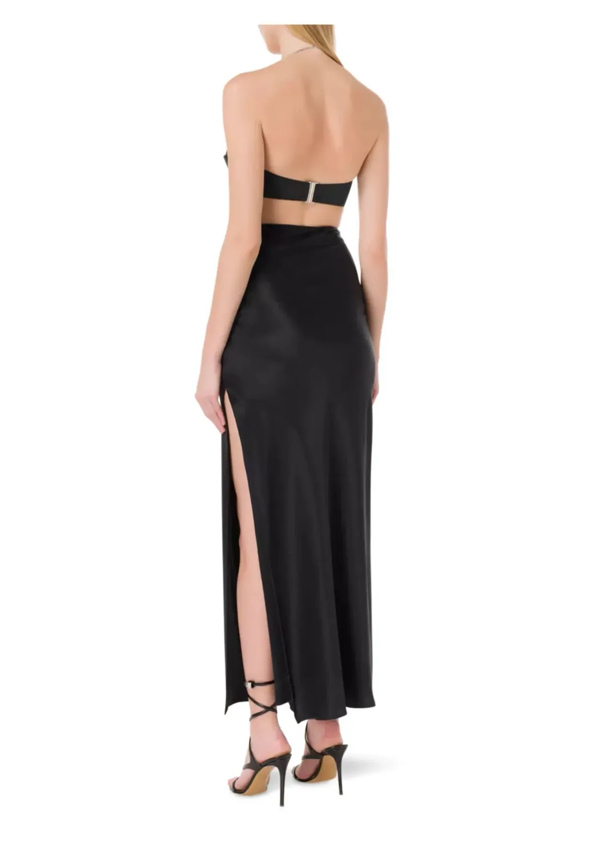 Michael Lo Sordo Nomi Crystalline Wrap Halter Dress in Black Size 6 - Image 3
