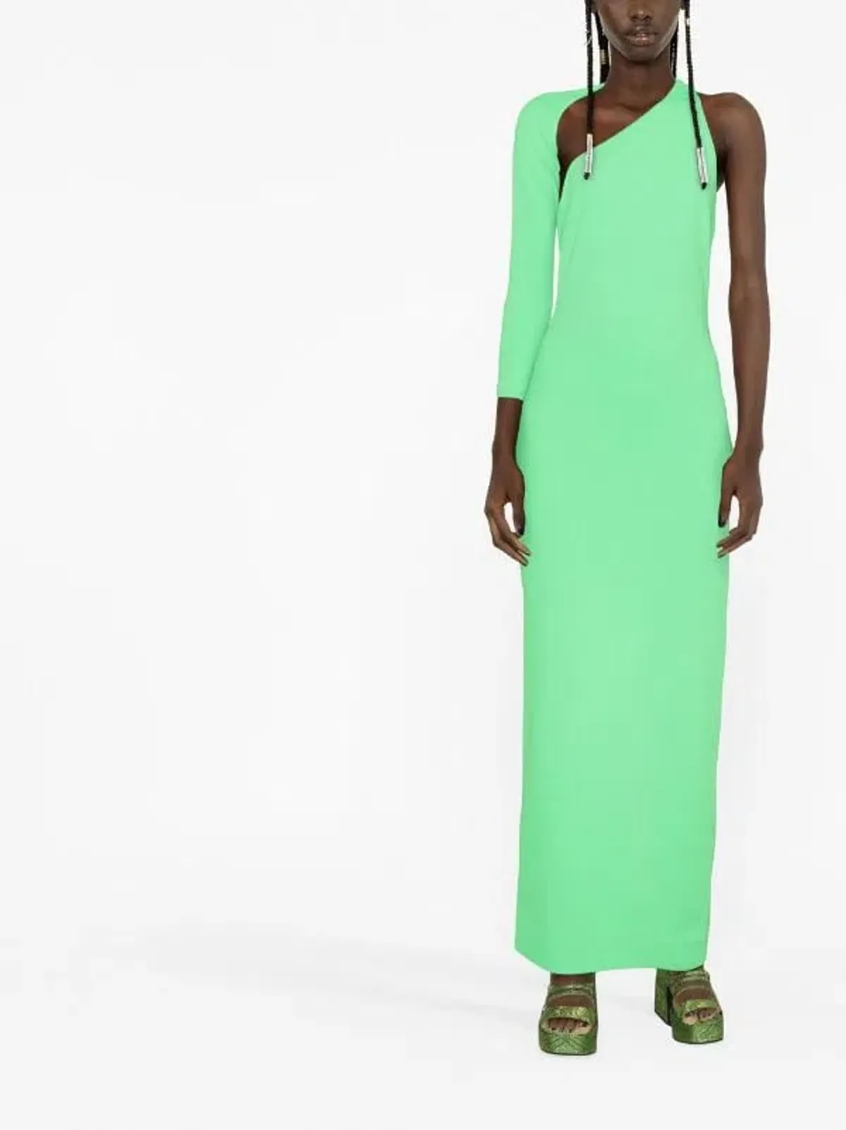 Solace London Saren One Shoulder Stretch Crepe Gown Green Size 10 - Image 1