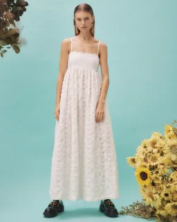 Alemais Iggy Embroidered Midi Dress White Size 10 for rent on The Volte - image 4