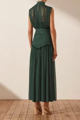Shona Joy Leonie High Neck Midi Dress Green Size 12 for rent on The Volte - image 3