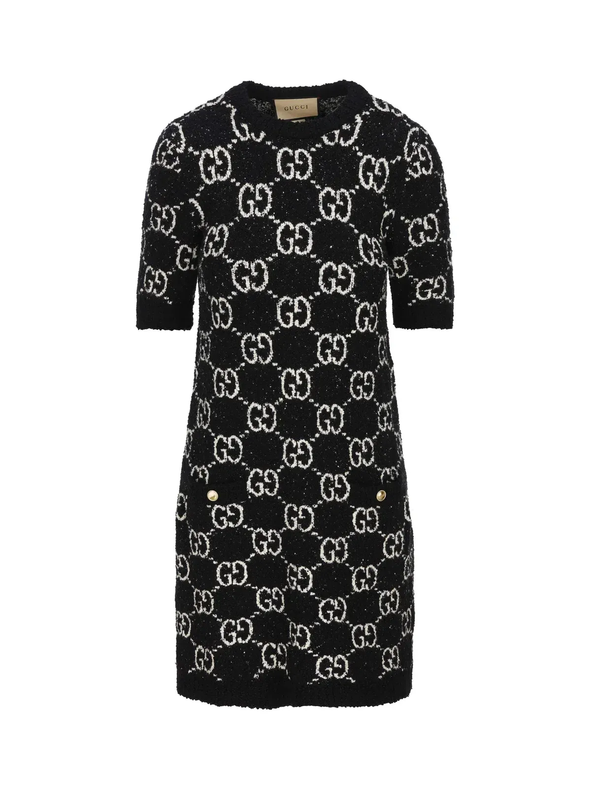Gucci GG Jacquard Cotton-blend Minidress Dress Black Size  Xs/Au 8 - Image 3