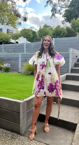 Aje Pablo Smock Mini Dress Wild Hydrangea Size 8  for rent on The Volte - image 2