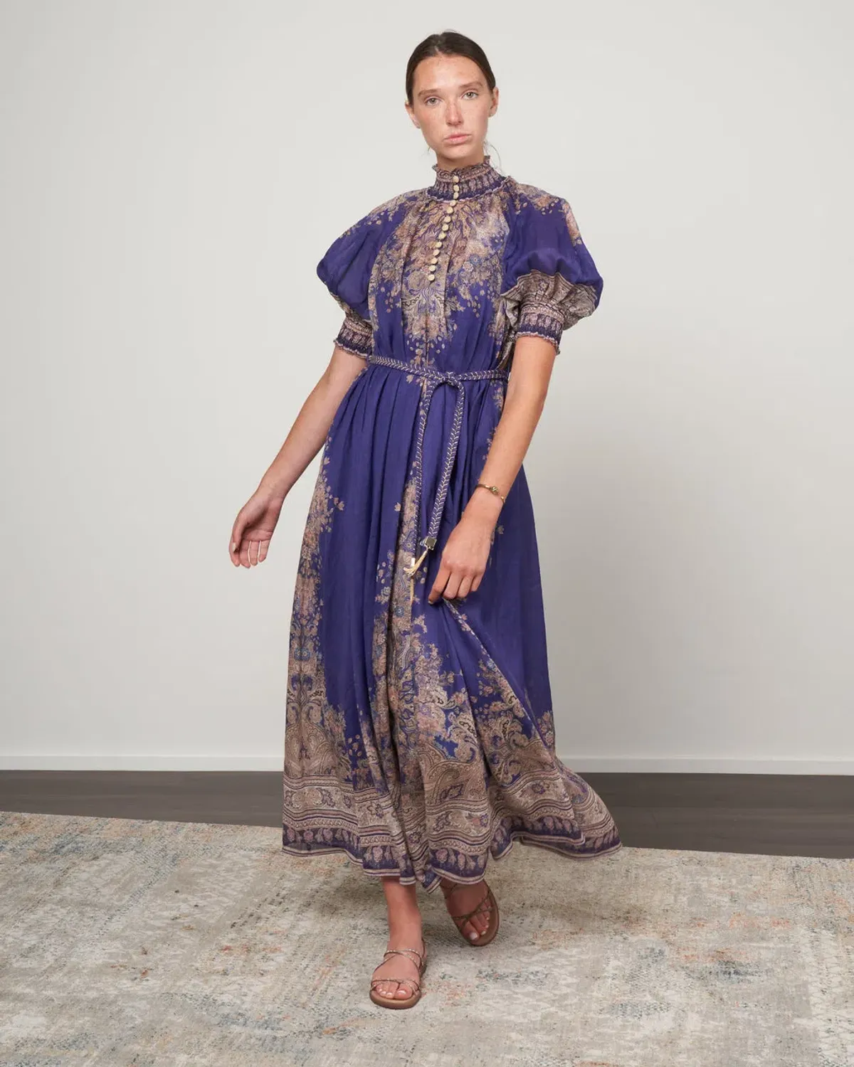 Zimmermann Anneke Swing Maxi Dress in Indigo Paisley Size 3/AU 14 - Image 1