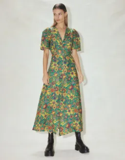 Alemais Isabella V Floral Midi Dress Green Size 8  for rent on The Volte - image 3