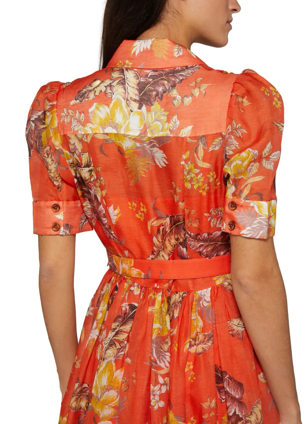 Zimmermann Matchmaker Midi Shirt Dress Red Tropical Floral Size 2 / AU 12 - Image 2