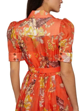 Zimmermann Matchmaker Midi Shirt Dress Red Tropical Floral Size 2 / AU 12 for rent on The Volte - image 2