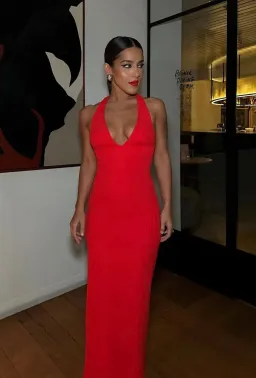 Effie Kats Eiza Gown in Cherry Red Size 6 for rent on The Volte - image 3