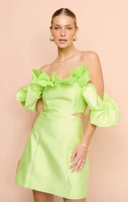 Alemais Suzi Off Shoulder Mini Dress Green Size 8 for rent on The Volte - image 2