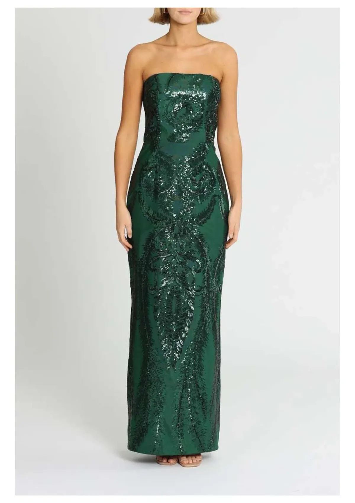 Elle Zeitoune Austin Gown Forest Green Size 12 - Image 1